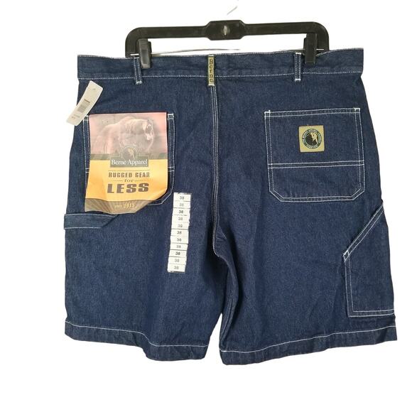 BERNE Men's Denim Carpenter Work Shorts Size 38 Pockets 100% Cotton MIchigan USA - Picture 2 of 10